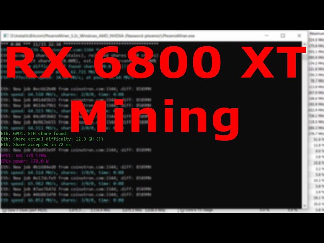 RX 6800 XT Mining ETH Hashrate - Overclocking, Undervolting