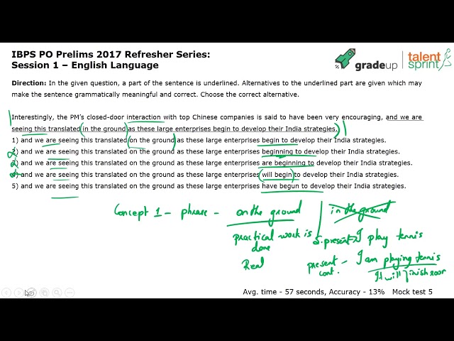Sentence Improvement | Additional Example - 56 | Sentences | English | TalentSprint Aptitude Prep