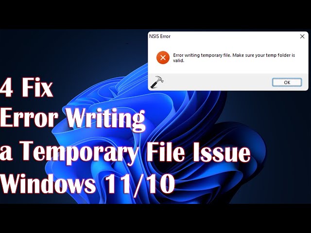 Error Writing a temporary File Issue - 4 Fix