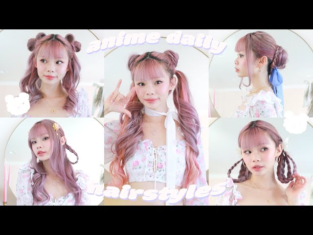 6 cute daily hairstyles inspired by anime 🌙💗 (sailor moon, fate/stay night, etc!)