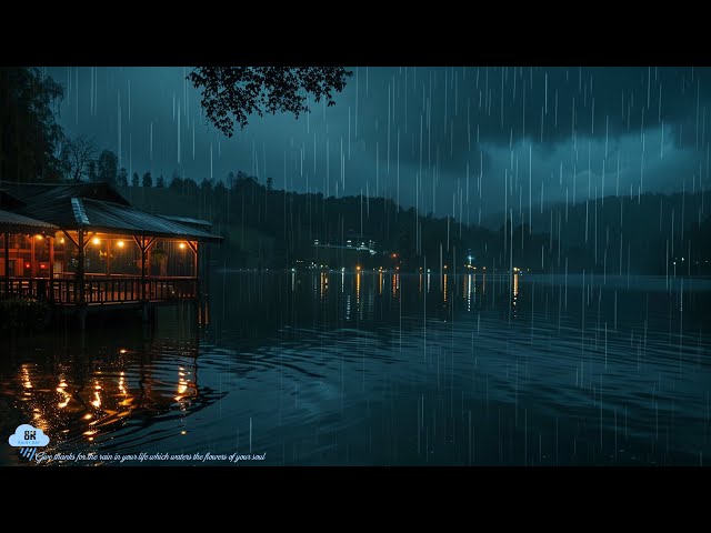 Sleep Instantly in 2 Minutes with Heavy Rain & Dense Thunderstorm Sounds in Foggy Forest at Night