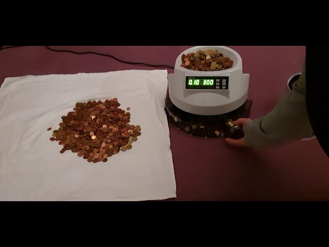 Counting my spare change from Supermarkets with Safe Scan coin counter and sorter 1250