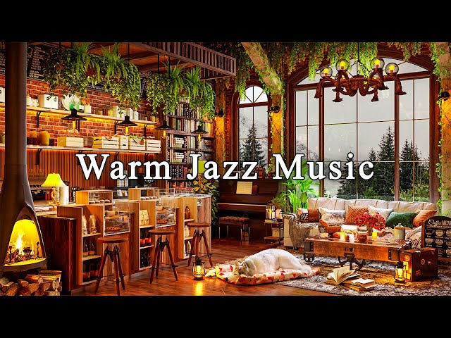 Jazz Relaxing Music for Working, Studying, Unwinding ☕ Warm Jazz Music at Cozy Coffee Shop Ambience