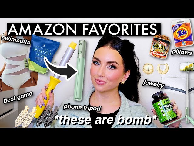 AMAZON FAVORITES you need to try! ✨ shacket, earrings, hotel pillows, swim, best phone tripod!...