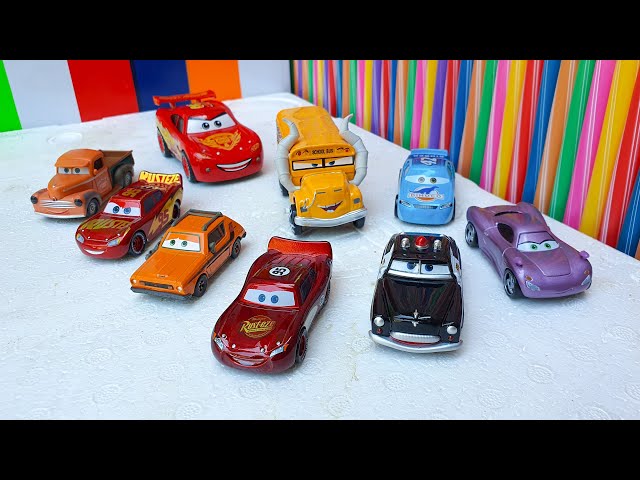 Disney Pixar Cars in the Red Water: Lightning McQueen, Miss Fritter, Sheriff, Holley Shiftwell