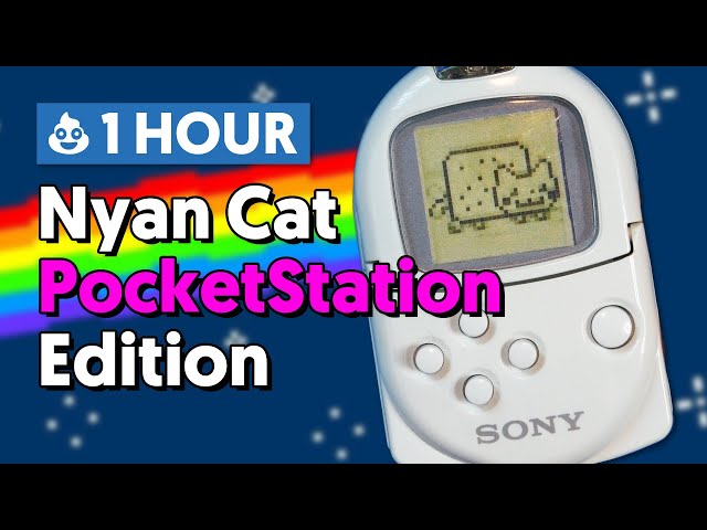 Nyan Cat on PocketStation 1 Hour (4K)