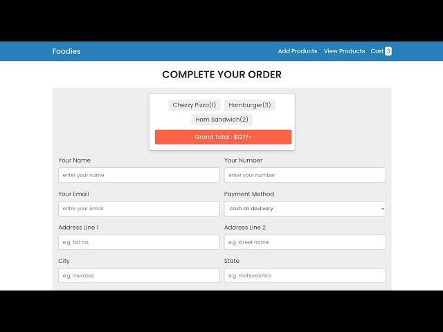 Advance Shopping Cart With Admin Panel And Checkout System Using PHP and MySQL | P5 - Checkout Form