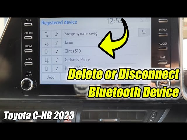 Toyota C-HR 2023: How to Remove a Registered Bluetooth Device