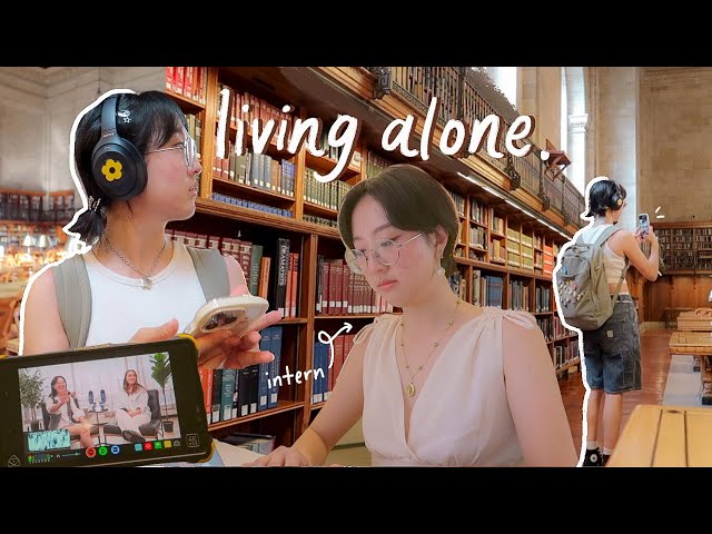 living alone vlog₊★彡 daily life as an intern & content creator in nyc