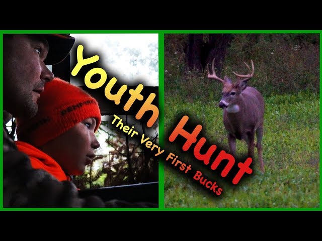 Youth Hunter Harvest BIG buck in Food Plot (first deer)