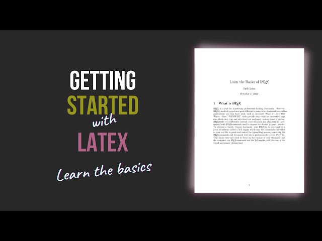 LaTeX Tutorial - Learn The Basics (Formatting, Lists, Tables, Figures, Math)