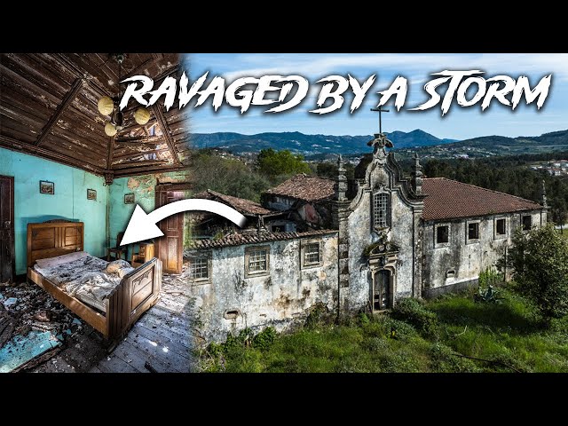 RAVAGED BY A STORM! - Exploring Dangerous Abandoned Mansion in Portugal