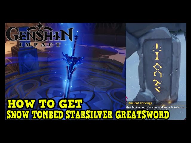 Genshin Impact How to Get Snow Tombed Starsilver Greatsword - All Dragonspine Stone Tablet Locations