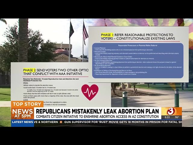 Arizona GOP leaders mistakenly leak abortion plan