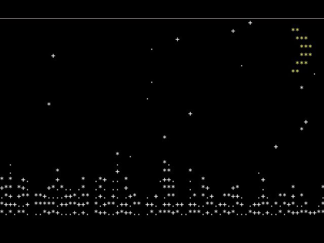 ASCII snow in the terminal with Python and curses.