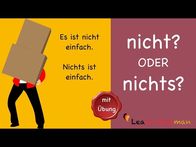 Learn German | Common Mistakes in German | nicht oder nichts? | A1 | A2