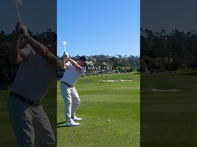 The Scariest second shot in all of golf! #golf #pebblebeach