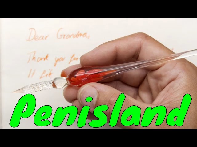 penisland  - Glass dip pen (ink well style fountain pen calligraphy kit)