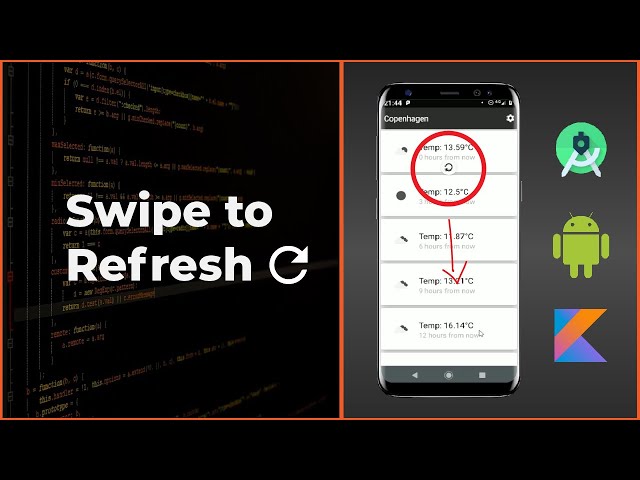 Swipe down to refresh page in Android Studio Tutorial (Kotlin 2020)