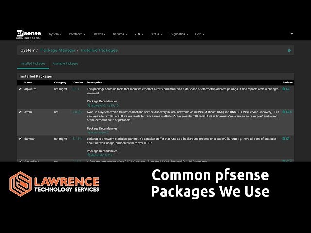 The Common pfsense Packages / Plugins We Use and Why