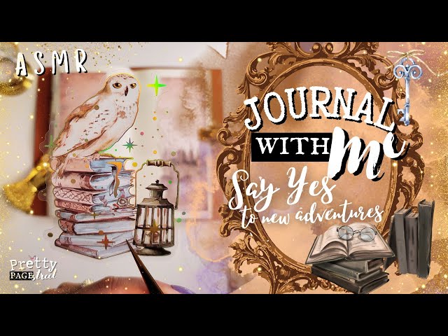 ASMR 🦉Aesthetic Journaling Magic Owl Collage Scrapbooking | Journal With Me Relaxing and Calming✨🪄