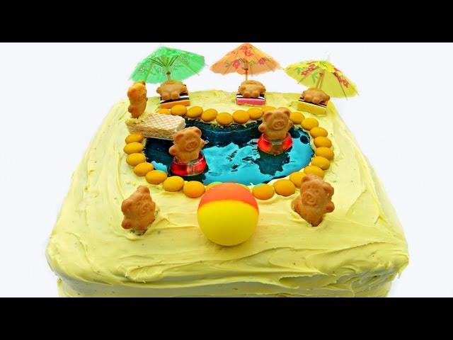 SWIMMING POOL BIRTHDAY CAKE
