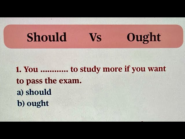 Should vs Ought | What’s the difference? English Grammar Lesson