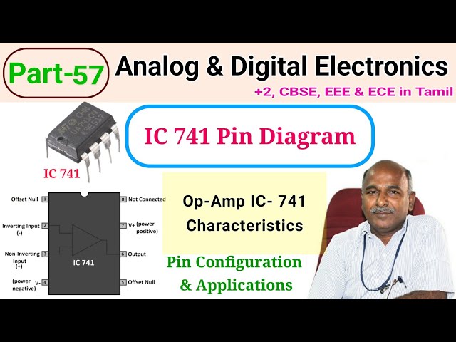 Op Amp IC 741 Pin Details ,Basic Characteristics, and Applications in tamil