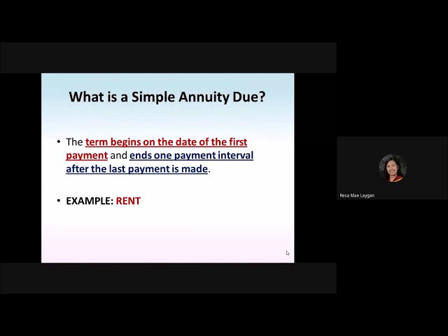 PRESENT VALUE OF SIMPLE ANNUITY DUE