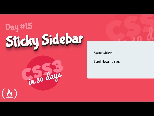 Sticky Sidebar: CSS Tutorial (Day 15 of CSS3 in 30 Days)