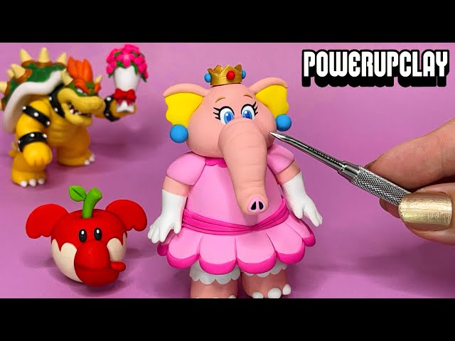 Making Elephant Princess Peach from Super Mario Bros. Wonder | Polymer Clay
