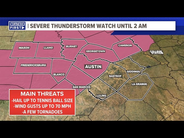 Radar: Severe Thunderstorm Watch for Central Texas