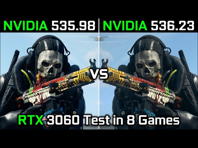 Nvidia Drivers (535.98 vs 536.23) RTX 3060 Test in 8 Games 2023