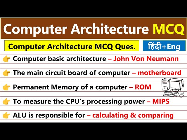 MCQ on Computer Architecture | कम्यूटर आर्किटेक्चर महत्वपूर्ण प्रश्न | Computer Gk