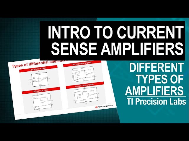 Current sensing with different types of amplifiers