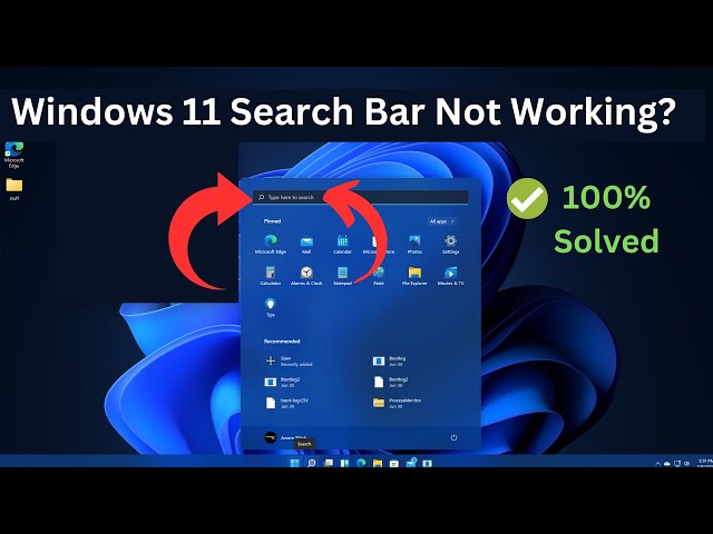 How To Fix Windows 11 Search Bar Not Working | can't type in windows 11 search bar
