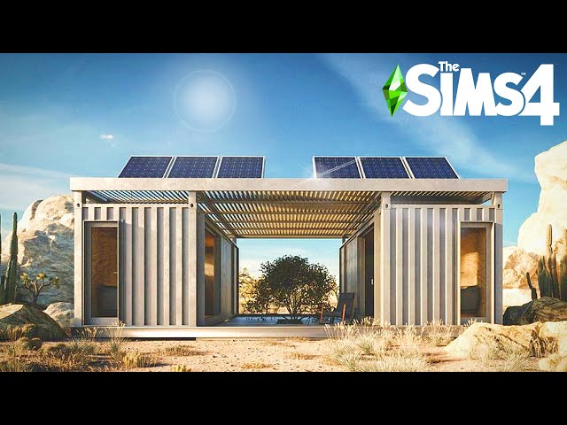 MONOCHROMATIC MODERN TINY ECO CONTAINER HOME: Curb Appeal Recreation ~ Sims 4 Speed Build (No CC)