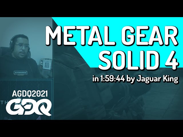 Metal Gear Solid 4 by Jaguar King in 1:59:44 - Awesome Games Done Quick 2021 Online