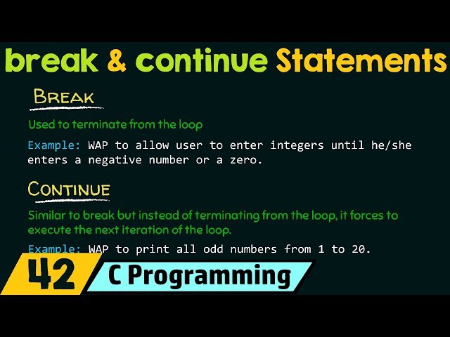 Loop Control Statements − break and continue