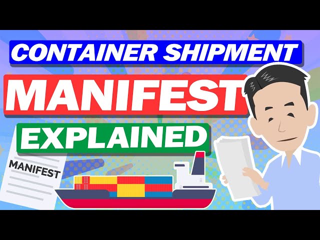 Important for National Security! Explained Manifest in Marine Transportation.
