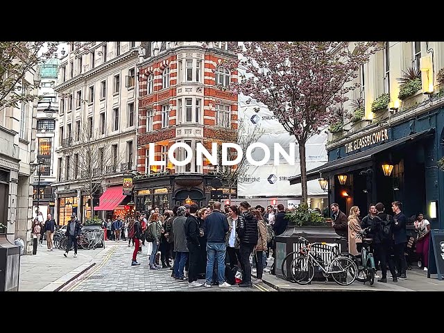 [4K]🇬🇧London Evening Walk: West End / Soho, Chinatown, Dinner at C&R Cafe🍜 Apr. 2022