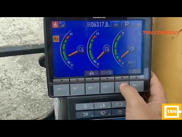 Hướng dẫn vào màn hình chọn chế độ tiết kiệm nhiên liệu komatsu PC200-10