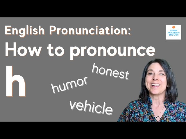 How to Pronounce h Sound in American English