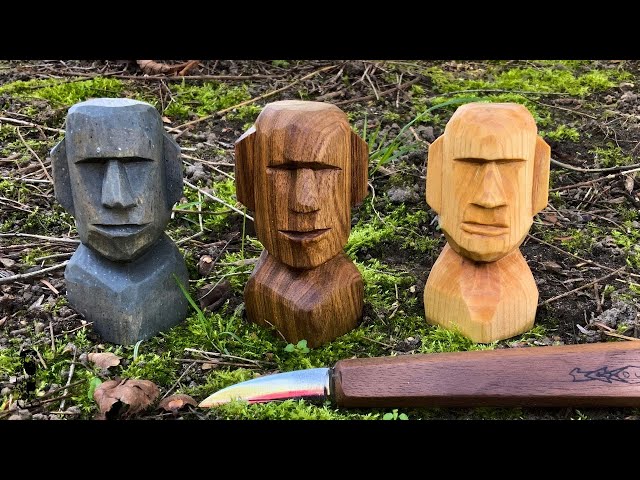 How to Carve an Easter Island Head -Simple "Knife Only" Quick Tutorial