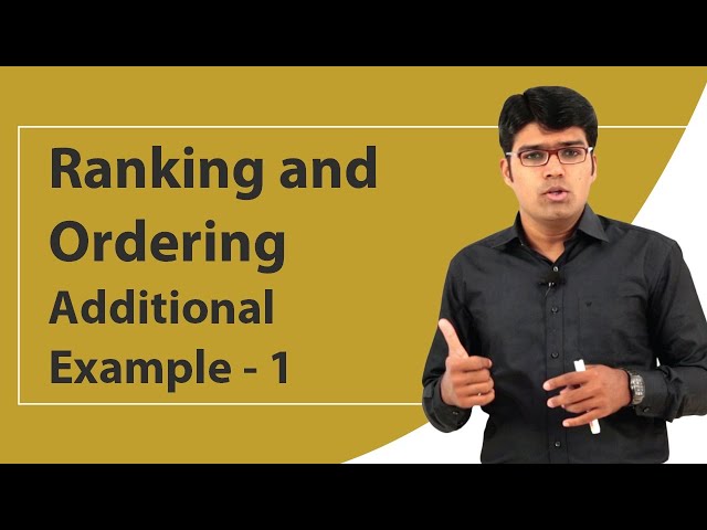Ranking and Ordering | Additional Example - 1 | TalentSprint