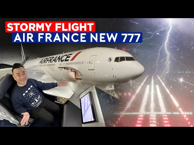 Stormy Flight - Air France B777 NEW Business Class to New York