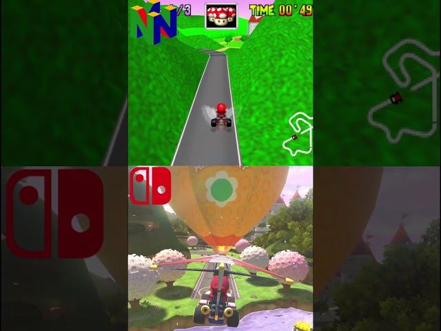 Mario Kart 8 Royal Raceway Nintendo 64 vs Switch Track Graphics Comparison