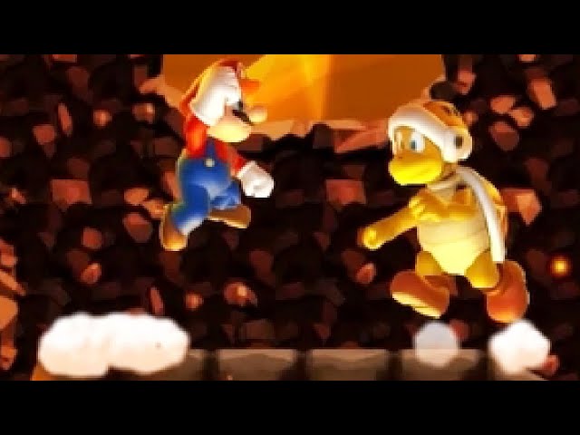 Cloudy Super Mario Bros. U 2 Walkthrough #11 - Crumbling Kingdom 1/2 [100%]