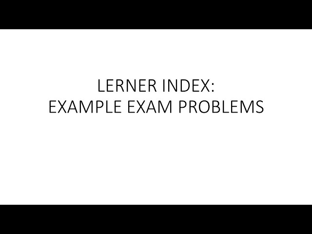 Lerner Index: Example Exam Problems