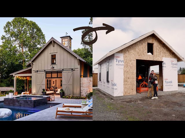 EXTREME Backyard Makeover Time-lapse of Our Build - House Wrap, Window and Door Install